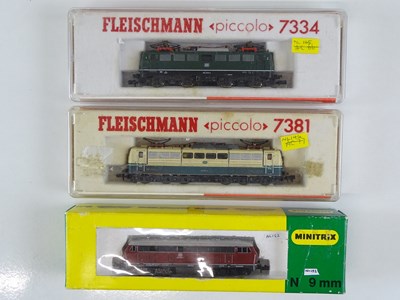 Lot 26 - A group of N Gauge German Outline diesel and...