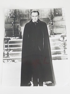Lot 231 - Christopher Lee - Dracula - signed 10" x 8"...