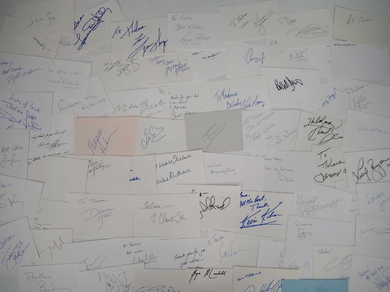 Lot 68 - A selection of signed album pages comprising:...
