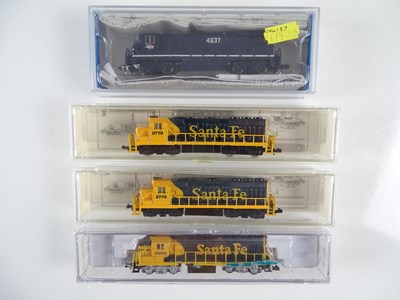 Lot 4 - A group of American Outline N Gauge diesel...