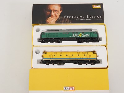 Lot 153 - A pair of BRAWA HO gauge German outline diesel...