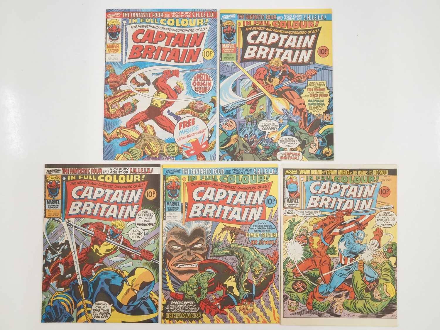 Lot 13 - CAPTAIN BRITAIN #1, 3, 5, 9, 17 (5 in Lot) -...
