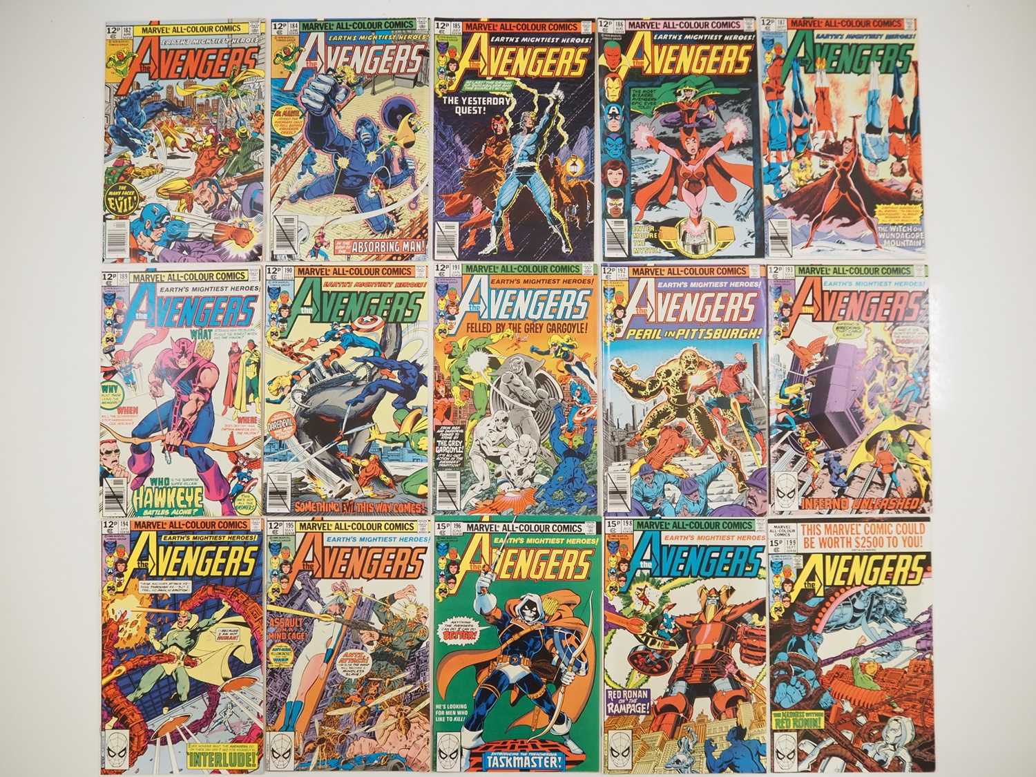 Lot 22 - AVENGERS #182, 184 - 187, 189 - 196, 198, 199...