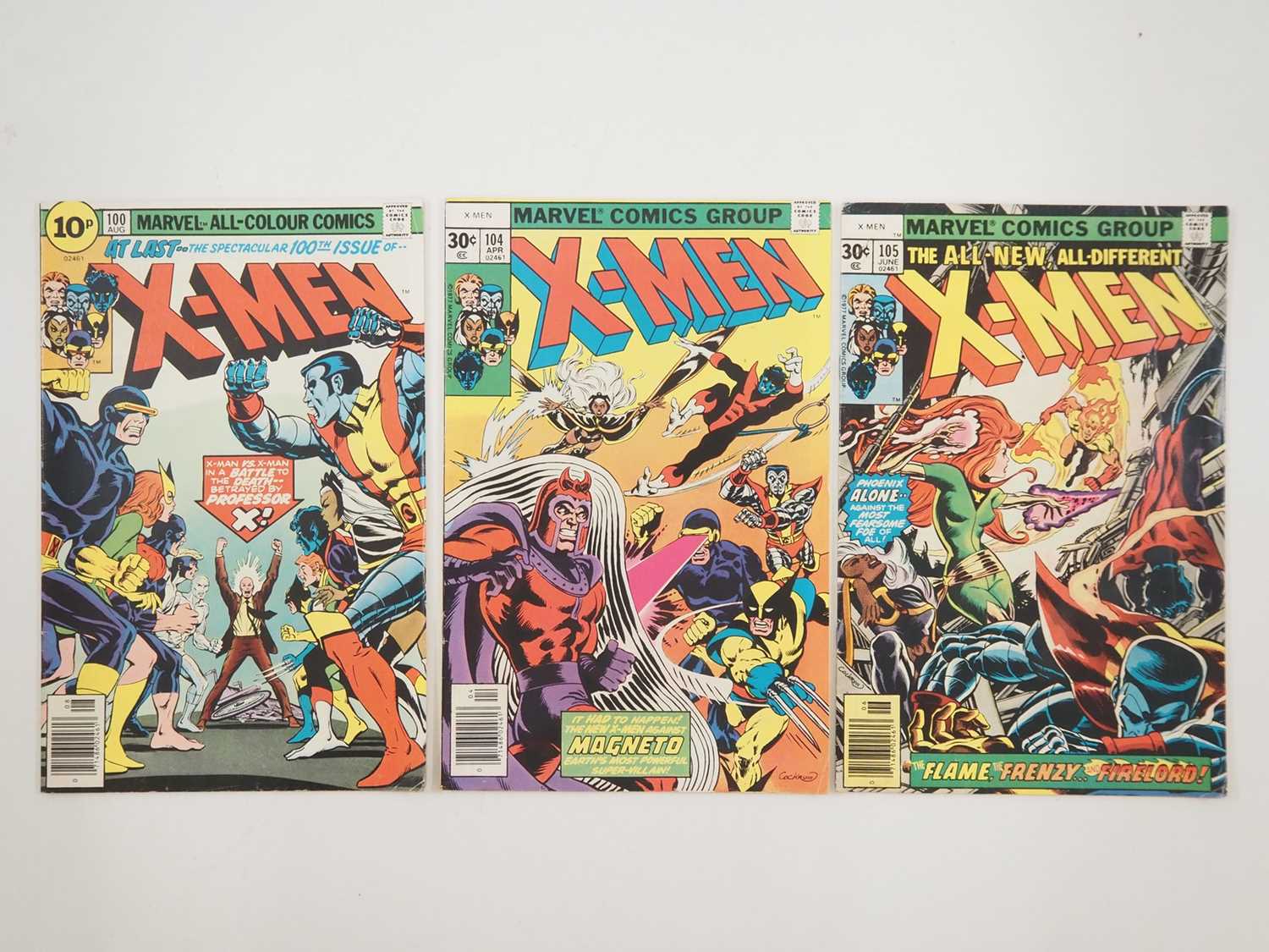 Lot 8 - UNCANNY X-MEN #100, 104, 105 (3 in Lot) -...