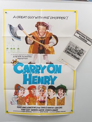 Lot 55 - CARRY ON HENRY (1971) UK one sheet and press...