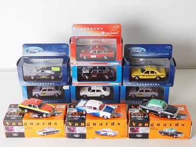 Lot 53 - A group of 1:43 scale diecast model Taxis by...