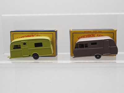 Lot 111 - A pair of MATCHBOX Regular Wheels caravans,...