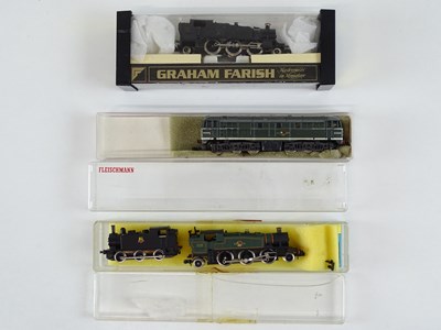 Lot 76 - A small mixed group of N Gauge steam locos and...