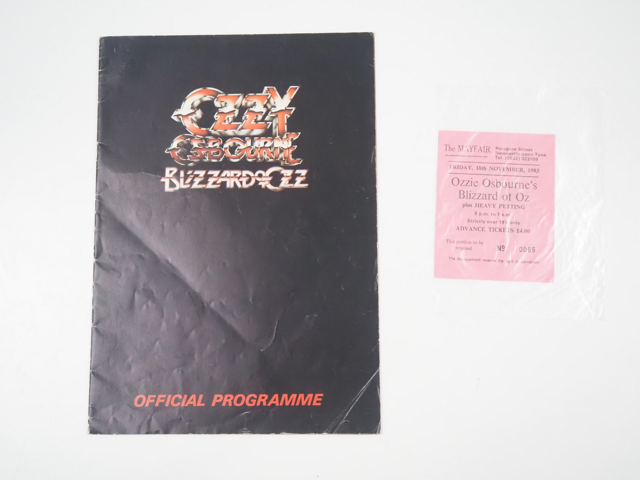 Lot 638 - OZZY OSBOURNE (1980) 'Blizzard of Oz' tour