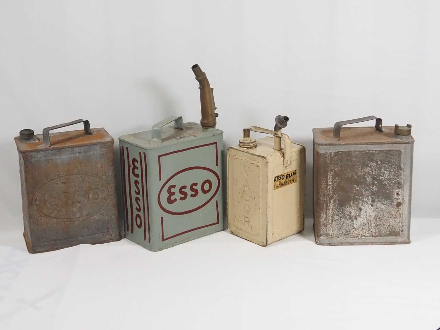 Lot 241 - Two Vintage Esso petrol cans, A Valor petrol...