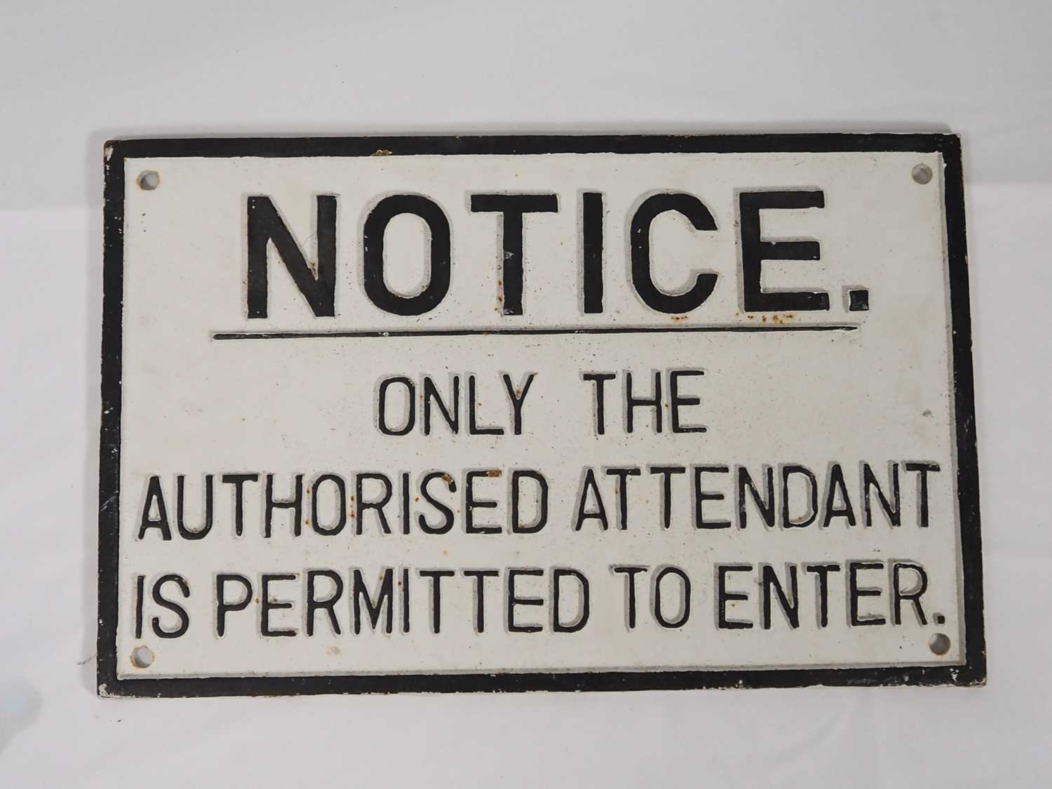 Lot 309 - An early 20th century cast iron railway sign...