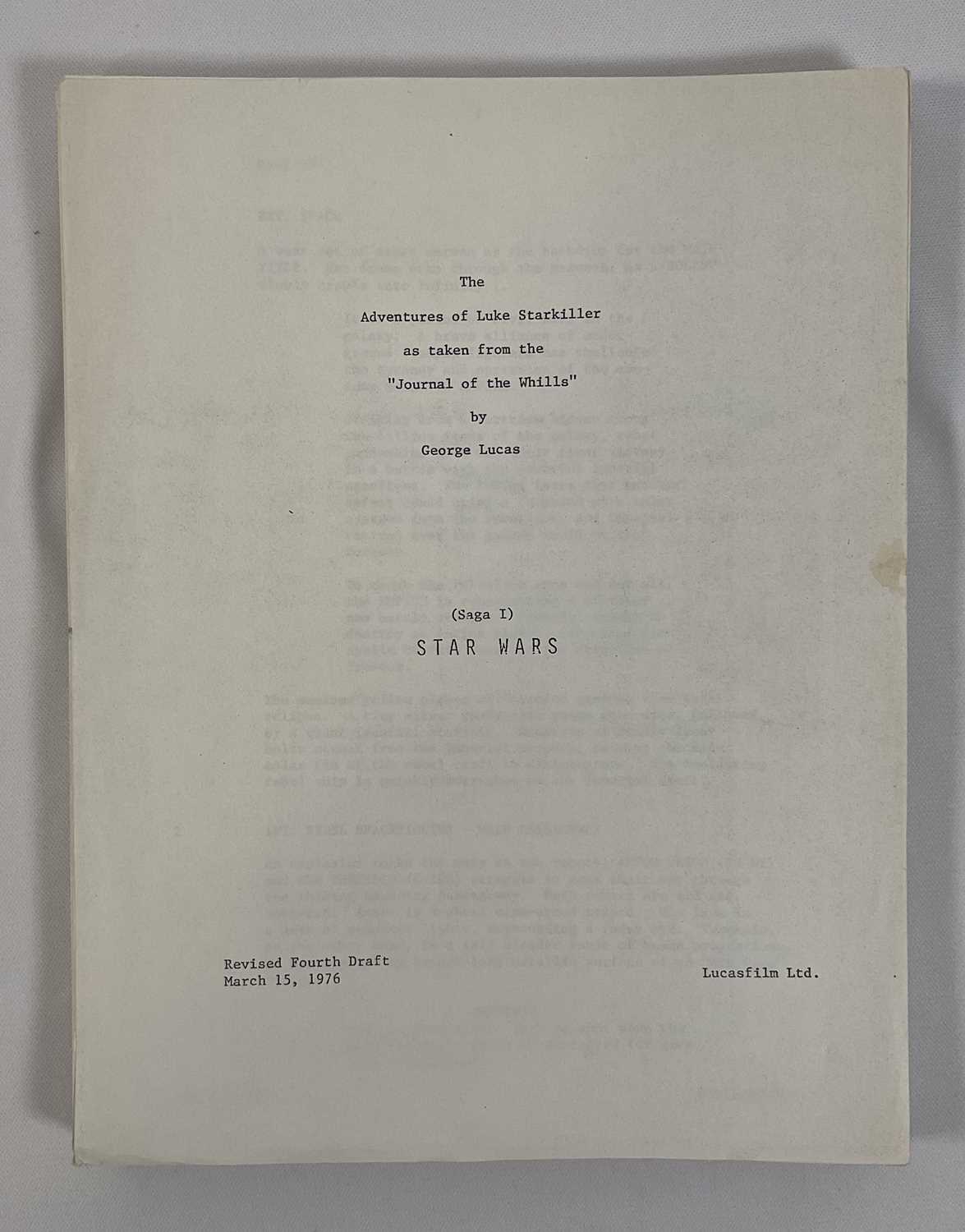 Lot 353 - A revised fourth draft of STAR WARS EPISODE 1:...