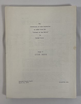 Lot 353 - A revised fourth draft of STAR WARS EPISODE 1:...