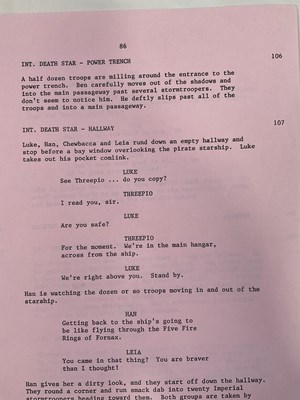 Lot 353 - A revised fourth draft of STAR WARS EPISODE 1:...