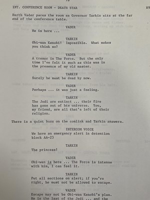 Lot 353 - A revised fourth draft of STAR WARS EPISODE 1:...