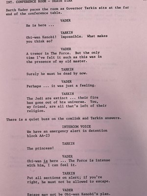 Lot 353 - A revised fourth draft of STAR WARS EPISODE 1:...
