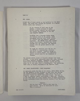 Lot 353 - A revised fourth draft of STAR WARS EPISODE 1:...