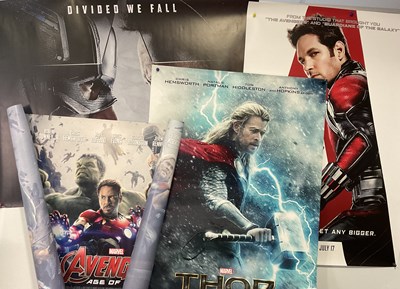 Lot 212 - SUPERHERO MOVIE POSTES - A group of MARVEL...