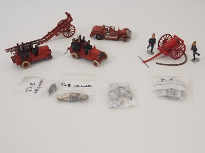 Lot 33 - A group of vintage diecast fire engines,...