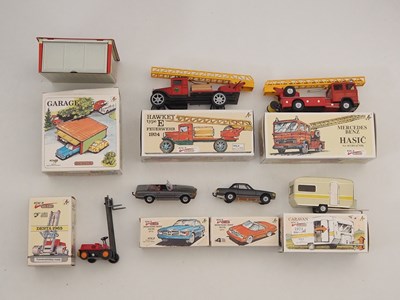 Lot 192 - A group of retro style tinplate cars, fire...