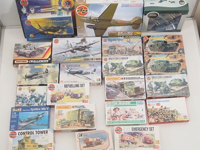 Lot 205 - A group of unbuilt plastic military vehicle...