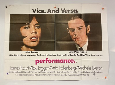Lot 93 - PERFORMANCE (1970) UK Quad film poster - rock...