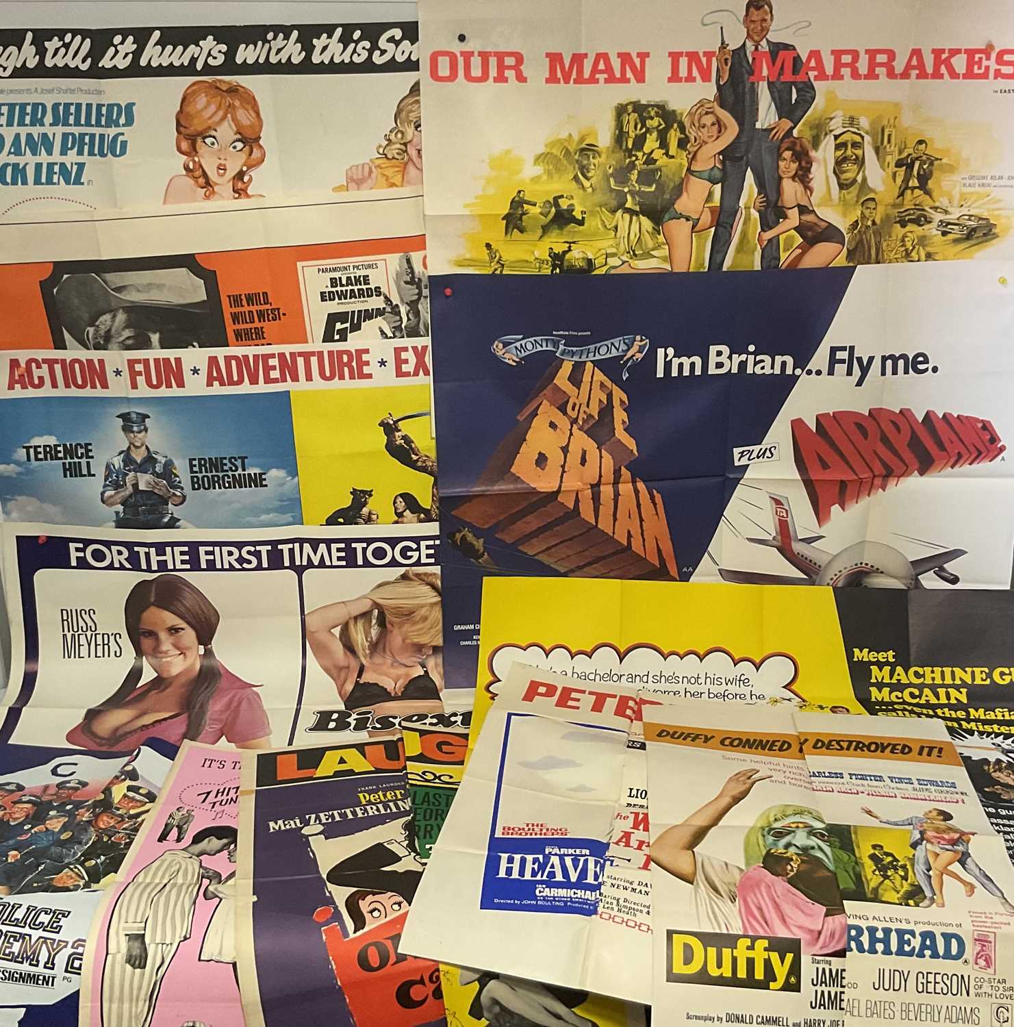 Lot 56 - A large quantity of double-bill UK Quad film...