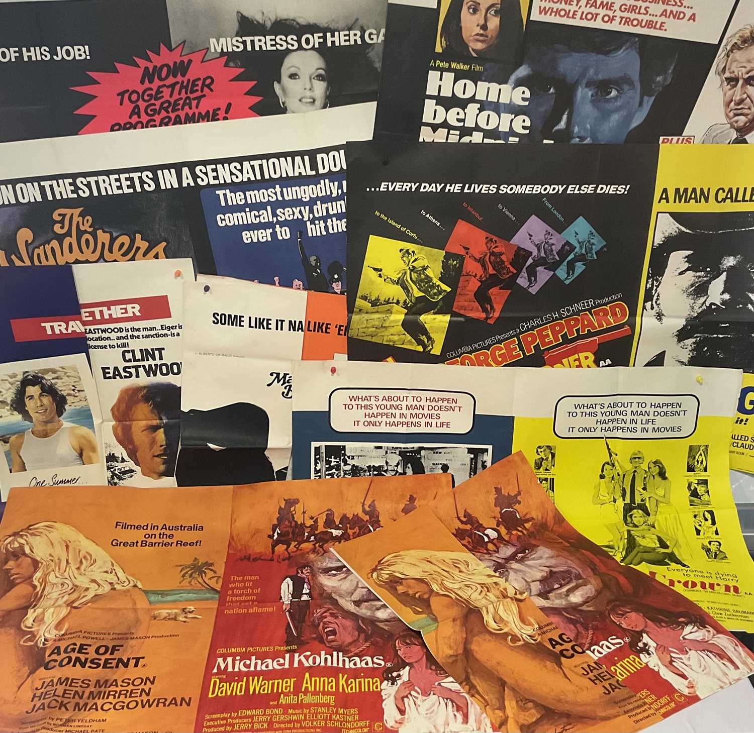 Lot 15 - A selection of double bill UK Quad film...
