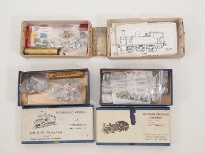 Lot 433 - A group of unbuilt OO gauge white metal/brass...