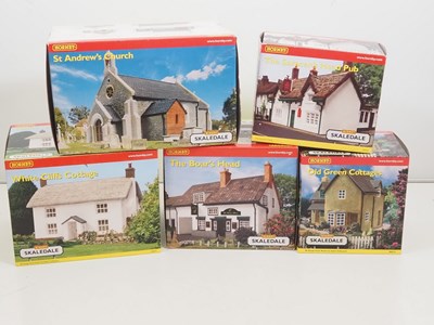 Lot 491 - A village of HORNBY SKALEDALE OO gauge resin...