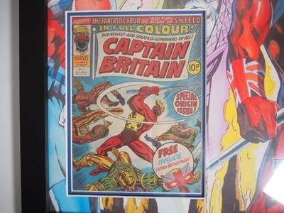 Lot 93 - CAPTAIN BRITAIN #1 - Framed and glazed display...