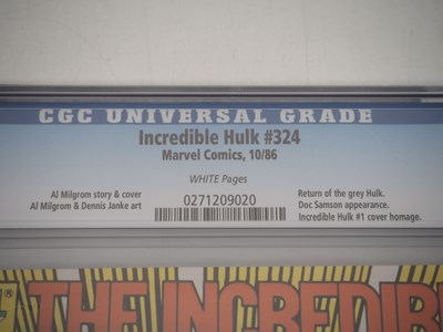 Lot 43 - INCREDIBLE HULK #324 (1986 - MARVEL) GRADED...