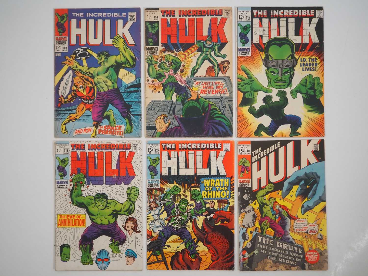 Lot 4 - INCREDIBLE HULK #103, 114, 115, 116, 124, 140...