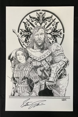 Lot 278 - GAME OF THRONES - A black and white print of...