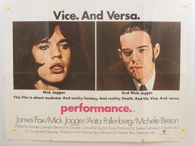 Lot 74 - PERFORMANCE (1970) UK Quad film poster - rock '...