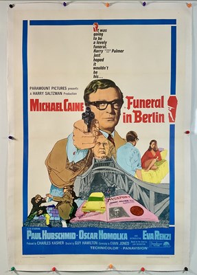 Lot 72 - FUNERAL IN BERLIN (1967) US One sheet, linen...