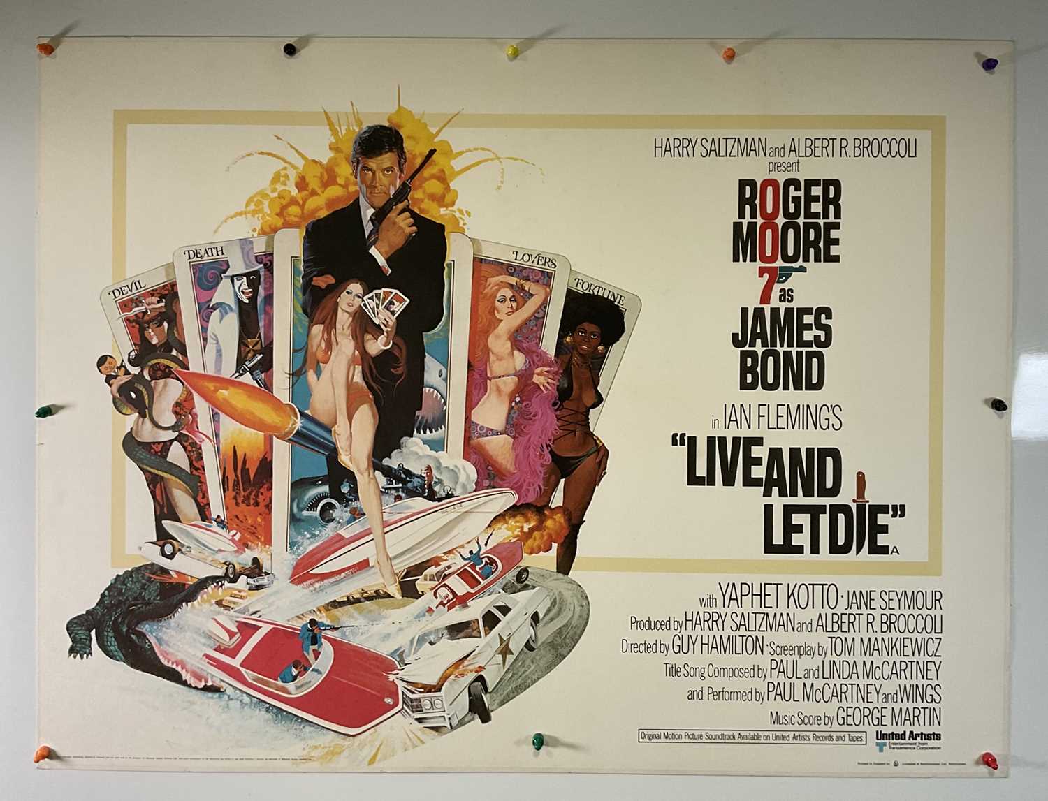 Lot 98 - LIVE AND LET DIE (1973) UK Quad film poster,...