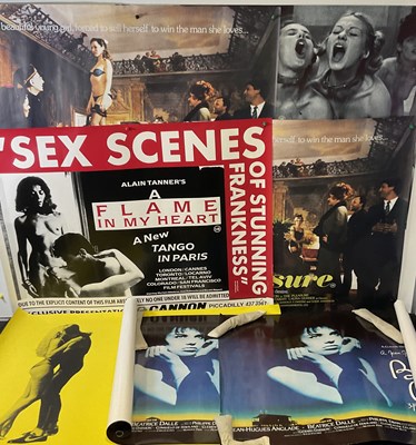 Lot 130 - A group of adult themed UK Quad film posters...