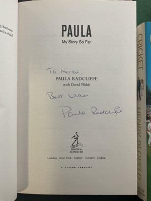 Lot 13 - A group of mixed sporting autographed books...