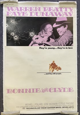 Lot 44 - BONNIE AND CLYDE (1967) linen backed 40x60...