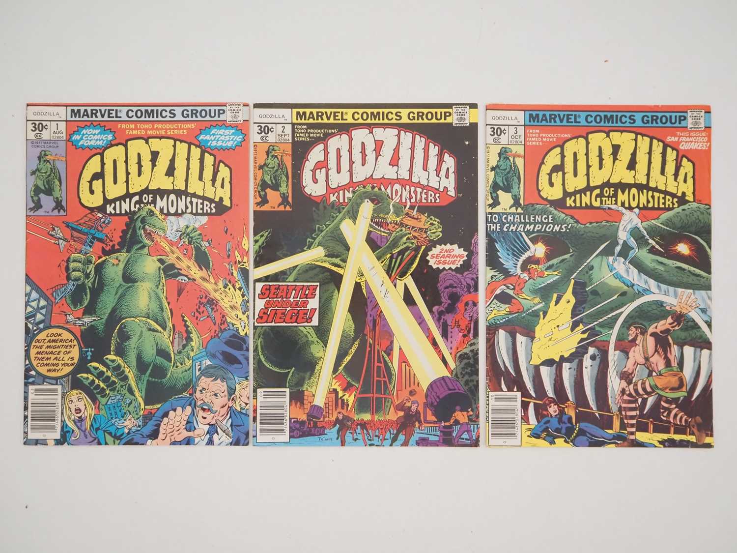 Lot 28 - GODZILLA #1, 2, 3 (3 in Lot) - (1977 - MARVEL)...