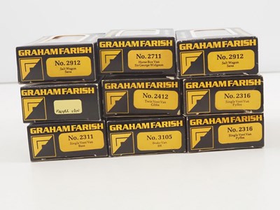 Lot 2 - A group of GRAHAM FARISH N gauge wagons in...