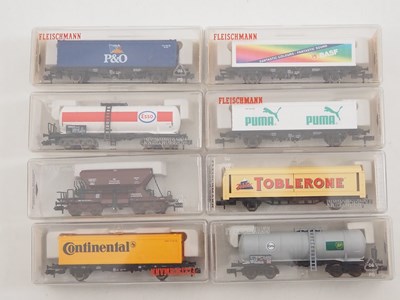 Lot 46 - A group of N gauge wagons by FLEISCHMANN,...
