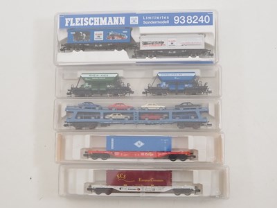 Lot 46 - A group of N gauge wagons by FLEISCHMANN,...