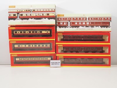 Lot 104 - A pair of HORNBY OO gauge triple coach packs...