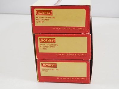 Lot 104 - A pair of HORNBY OO gauge triple coach packs...