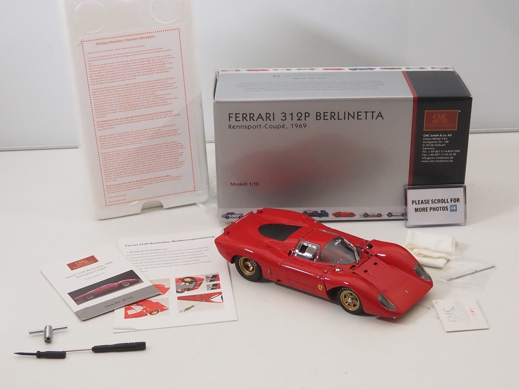 Lot 461 - A CMC M-096 1/18 scale diecast Ferrari 312P