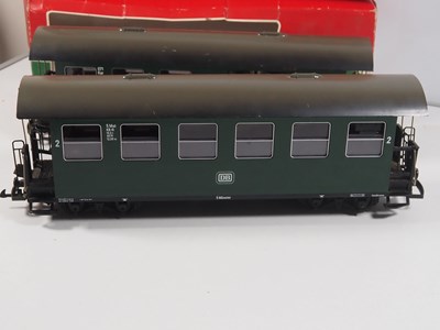 Lot 87 - A pair of LGB G scale German outline bogie...