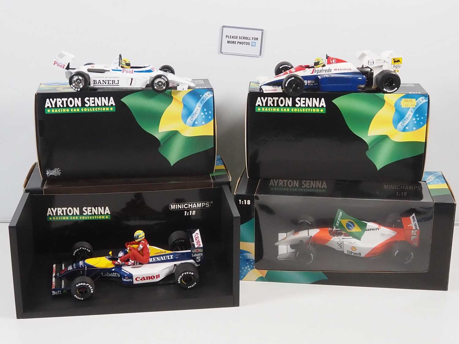 Lot 292 - A group of four MINICHAMPS 1:18 scale 'Ayrton...