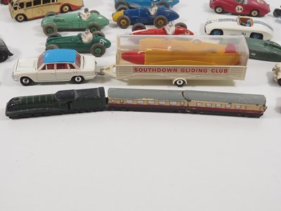 Lot 415 - A group of playworn diecast cars, buses etc by...
